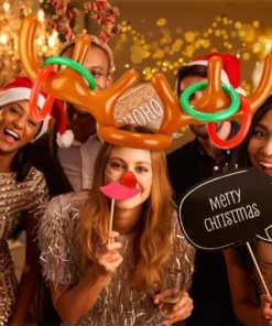 Игра за хвърляне на коледни пръстени с елени