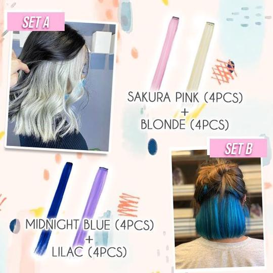 Комплектът цветни екстеншъни с щипки Hairdrobe - Image 6