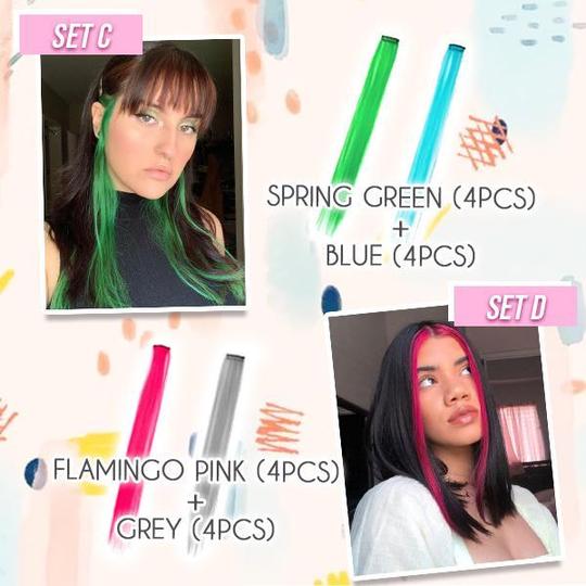 Комплектът цветни екстеншъни с щипки Hairdrobe - Image 7