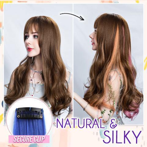 Комплектът цветни екстеншъни с щипки Hairdrobe - Image 3