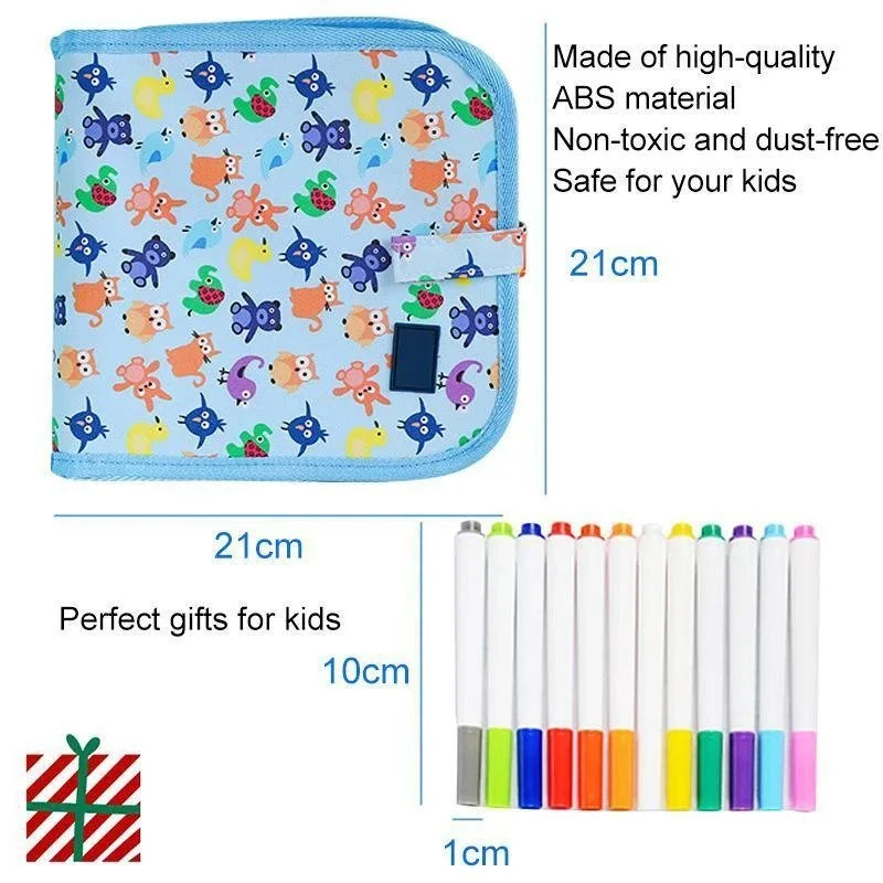 Преносима изтриваема подложка с драскулки Подложка за рисуване (включени 12 химикалки) - Image 6