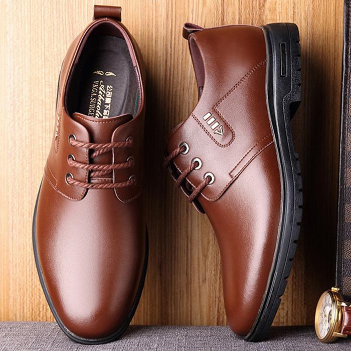 Мъжки микрофибърни кожени неплъзгащи се бизнес удобни официални обувки - Image 7