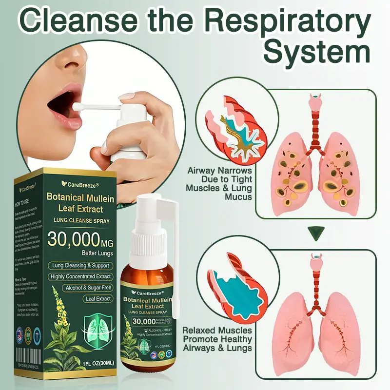 CareBreeze® Ботанически спрей за почистване на белите дробове с екстракт от листа на лопен - Image 5