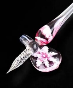 Комплект стъклени калиграфски писалки с мастило и поставка за писалка